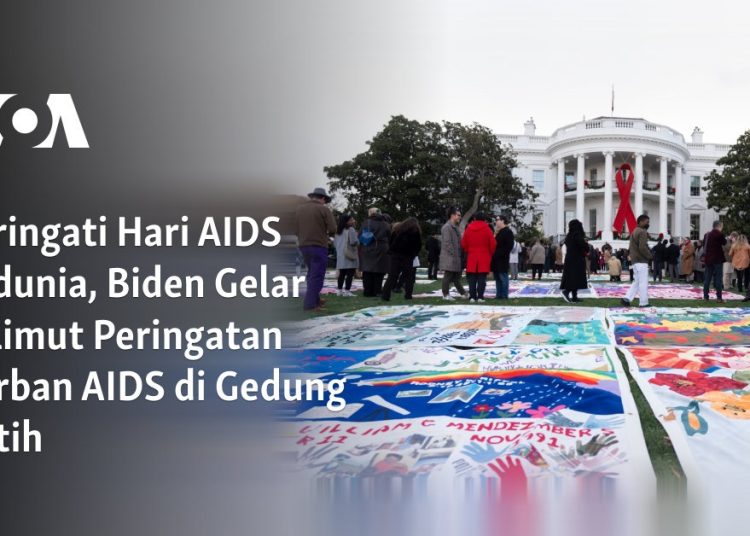 Peringati Hari AIDS Sedunia, Biden Gelar Selimut Peringatan Korban AIDS di Gedung Putih